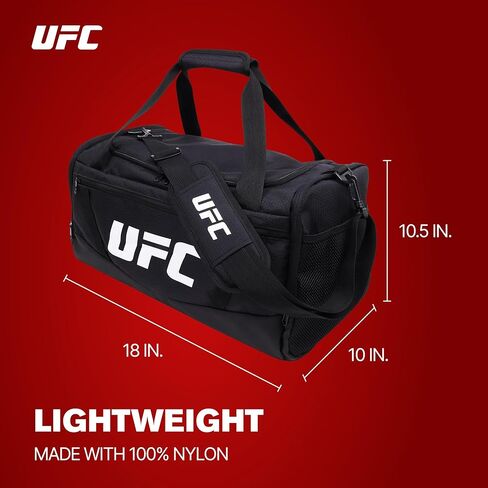 UFC Gym Bag, 18 Inch Carry On Medium Travel Duffel Bag for Men and Women, Shoe Compartment, MMA Workout Equipment and Sports Accessories, Black in Kuwait