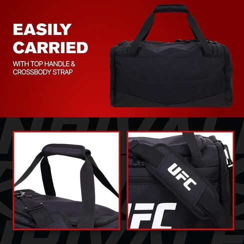 UFC Gym Bag, 18 Inch Carry On Medium Travel Duffel Bag for Men and Women, Shoe Compartment, MMA Workout Equipment and Sports Accessories, Black in Kuwait