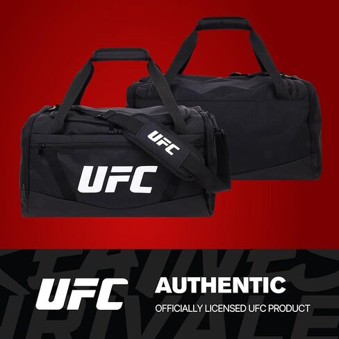 UFC Gym Bag, 18 Inch Carry On Medium Travel Duffel Bag for Men and Women, Shoe Compartment, MMA Workout Equipment and Sports Accessories, Black in Kuwait