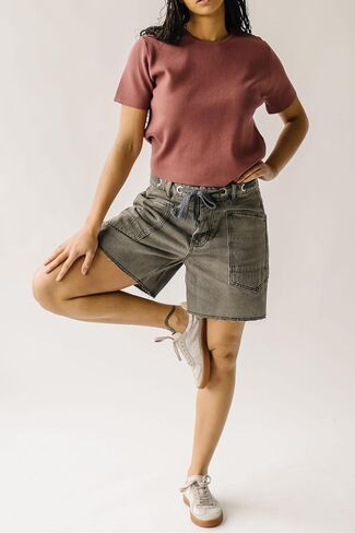 Jean Shorts Womens Drawstring Low Waist Wide Leg Denim Shorts Y2k Summer Jorts with Pockets in Saudi Arabia