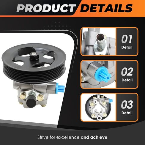 Power Steering Pump w/Pulley Compatible with QX56 2004-2011 Pathfinder 2008-2010 Armada 2005-2009 Titan 2004-2010 5.6L Replace 21-5366 491107S000 96-5366 in Saudi Arabia
