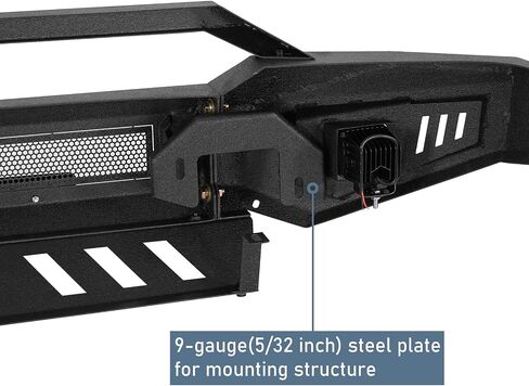 Hooke Road Ranger Front Bumper for 1998-2011 Ford Ranger, Textured Black Offroad Steel Bumper with Skid Plate, LED Lights, D-Ring Mounts in Saudi Arabia