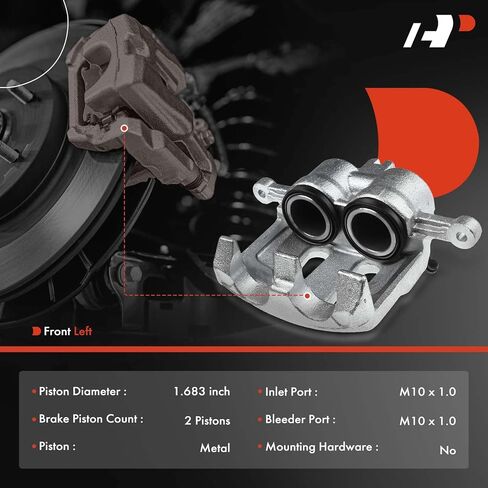 A-Premium Disc Brake Caliper Assembly Without Bracket Compatible with Nissan Models - D21 1987-1994, NP300 2010-2013, Pathfinder 1989-1995, Pickup 1995-2008 - Front Left Driver Side in Saudi Arabia