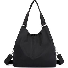 Mynos Hobo Bag Big Shoulder Bag For Women Tote Bag Purse Multi-function Nylon Handbag Travel Organzier (Black) in Saudi Arabia