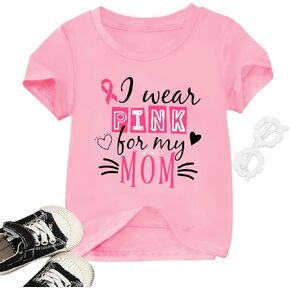 Kids Breast Cancer Shirt Boys Breast Cancer Awareness Tshirt Pink Ribbon Graphic Outfits in Saudi Arabia