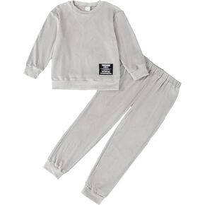 Toddler Boy Clothes Sets: Long Sleeve Round Neck Sweatshirts Casual Pants Sets Fall Winter Outfits for Boy 2-7 Years in Kuwait