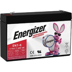 Energizer EN7-6, 6 Volt 7 Amp Hr, Long Lasting Sealed Lead Acid AGM Rechargeable Battery Ideal for Use in Emergency Lighting, Backup Power, Kids Ride On, and More in Kuwait