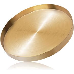 Round Gold Tray Stainless Steel,Candle Plate,Service Tray,Decorative Tray,Jewelry and Cosmetic Storage Tray.Diameter 11.8 in/High1in in Saudi Arabia