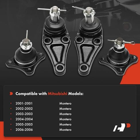 مجموعة A-Premium مكونة من 4 قطع، مجموعة وصلات كروية أمامية علوية وسفلية، متوافقة مع Mitsubishi Montero 2001 2002 2003 2004 2005 2006 in Saudi Arabia