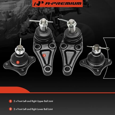 مجموعة A-Premium مكونة من 4 قطع، مجموعة وصلات كروية أمامية علوية وسفلية، متوافقة مع Mitsubishi Montero 2001 2002 2003 2004 2005 2006 in Saudi Arabia