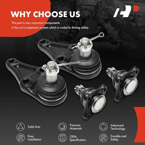 مجموعة A-Premium مكونة من 4 قطع، مجموعة وصلات كروية أمامية علوية وسفلية، متوافقة مع Mitsubishi Montero 2001 2002 2003 2004 2005 2006 in Saudi Arabia
