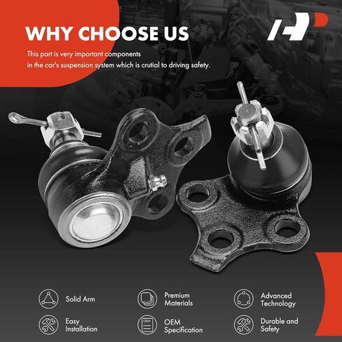 A-Premium 2 x Front Lower Ball Joint, Compatible with Buick Skyhawk, Skylark, Somerset, Somerset Regal & Cadillac Cimarron & Chevrolet Beretta, Cavalier, Corsica & Oldsmobile Achieva, Calais & Pontiac in Saudi Arabia