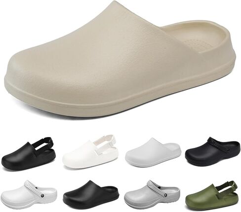Unisex EVA clog slippers, comfortable, durable, non-slip, oil-resistant, waterproof, professional chef and nurse work shoes, casual style, two-wear minimalist kitchen shoes in Kuwait