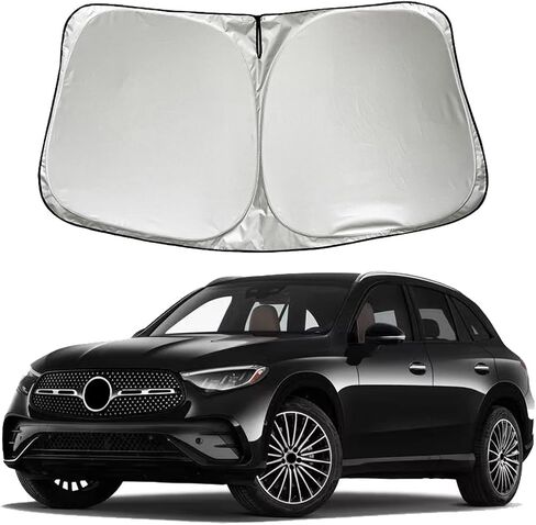 Car Windshield Sun Shade Sunshade Compatible with Mercedes Benz GLC 300 GLC300 2025 2024 2023 E 350 450 2017-2025 2026 Accessories, Foldable Car Front Window Sun Shield Visor in Saudi Arabia