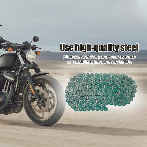 420 Motorcycle Chain and Chain Breaker,420 Standard Roller Chain 140 Links Heavy Duty Drive Chain for 50cc 70cc 90cc 110cc 125cc Dirt Pit Bike ATV Quad Go Kart Scooter Mini Bike (Colored) in Saudi Arabia