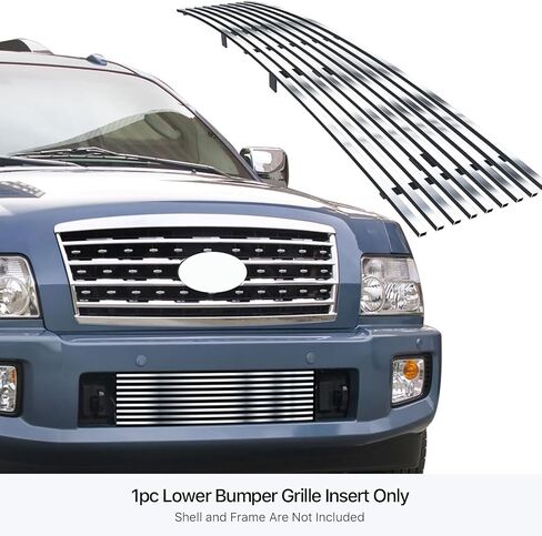 APS Compatible with Infiniti QX56 2004-2010 Lower Bumper Stainless Steel Black 8x6 Horizontal Billet Front Grill Grille Insert N85448J in Saudi Arabia