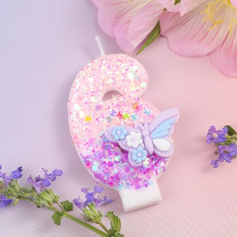 PHD CAKE Number 1 Purple Butterfly Birthday Candles, Butterfly Themed Number Candles, Cake Number Candles, Party Celebration in Saudi Arabia
