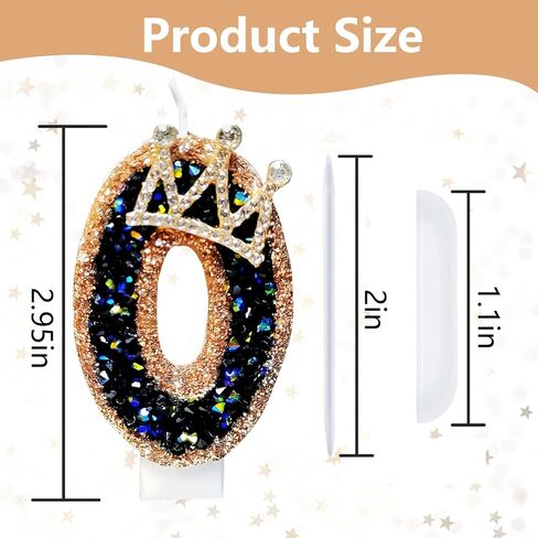 Diamond Gold Crown 1st Number Birthday Candles for Cake,2.76 Inch Cake Topper Decoration, for Birthday Party Wedding Decoration Reunions Theme Party in Kuwait