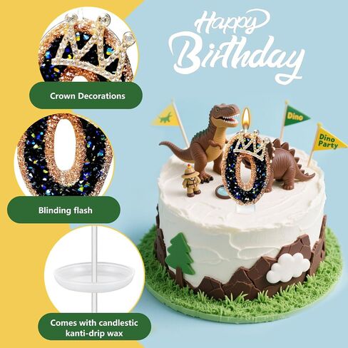 Diamond Gold Crown 1st Number Birthday Candles for Cake,2.76 Inch Cake Topper Decoration, for Birthday Party Wedding Decoration Reunions Theme Party in Kuwait