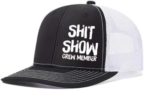 قبعات Shit Show Crew للرجال، قبعات شبكية مطبوعة، قبعات سائقي الشاحنات، قبعات الأب in Kuwait