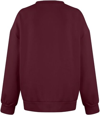 Women's V Neck Sweatshirt Fleece Oversized Fall Casual Long Sleeve Pullover Sweatshirts No Hood Comfy Soft Tops with Pockets in Saudi Arabia
