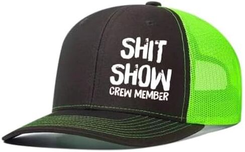 قبعات Shit Show Crew للرجال، قبعات شبكية مطبوعة، قبعات سائقي الشاحنات، قبعات الأب in Kuwait