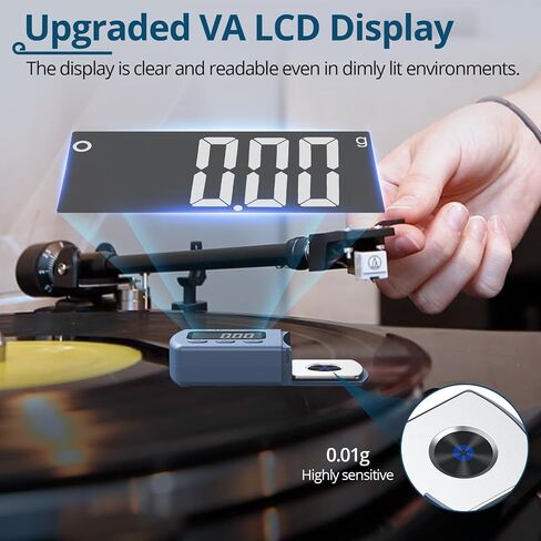 Digital Cartridge Stylus Tracking Force Scale Gauge 0.01g/5.00g Turntable Stylus Force Gauge Blue for Tonearm Phono Cartridge in Kuwait