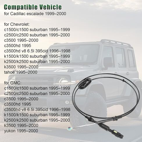 15037353 Automatic Transmission Shift Cable Fit for Chevy C1500 C2500 C3500, Tahoe, Suburban, GMC Yukon 1995-2000, Replace 15022999 905-605 Gear Shifter Control Cable in Saudi Arabia