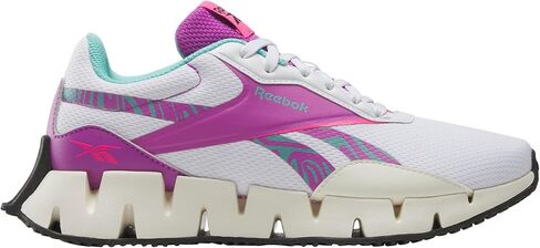 حذاء رياضي نسائي من Reebok Zig Dynamica STR، حذاء أبيض/طباشير عتيق/أرجواني Rave، 11 in Kuwait