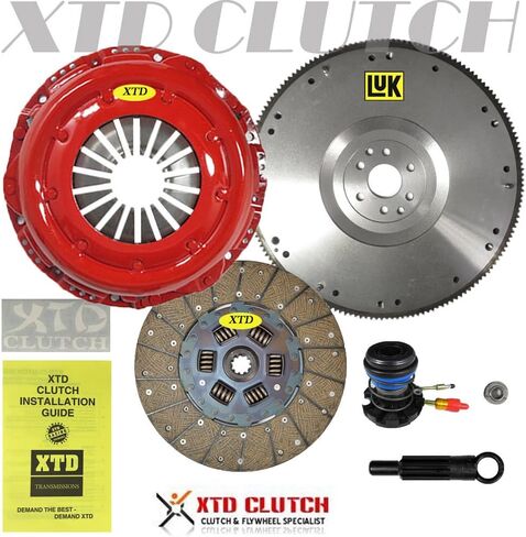 XTD Stage 2 Clutch Kit & LUK OEM Flywheel compatible with 1997-2008 FORD F150 F250 4.2L 4.6L SOHC OHV V8 STX XL XLT FX2 BASE LARIAT (6 bolt engine crank) in Saudi Arabia