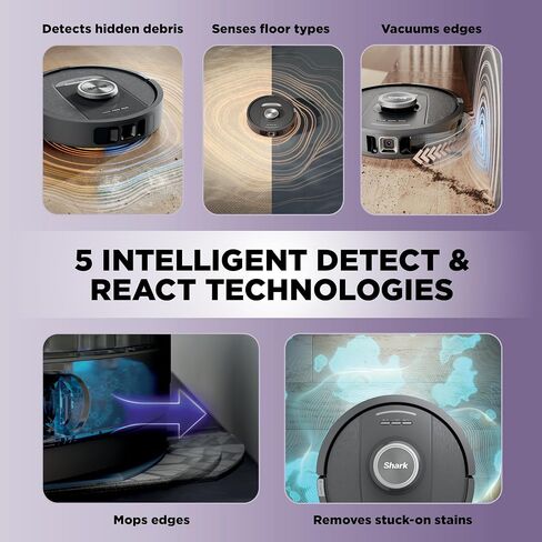 Shark Robot Vacuum & Mop Combo, PowerDetect NeverTouch Pro, Self-Emptying, Self-Refill with Self-Clean Pad Wash & Dry, 60-Day Debris Capacity, 30-Day Refill Tank, 5 PowerDetect Technologies, RV2820ZE in Saudi Arabia