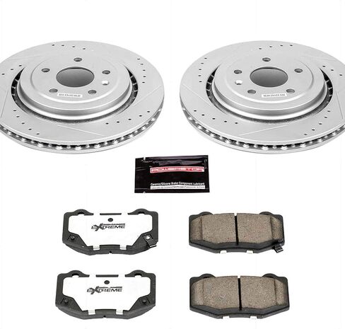 Power Stop K6530-26 Rear Z26 Carbon Fiber Brake Pads with Drilled & Slotted Brake Rotors Kit For Chevrolet Corvette 2014-2019 [Vehicle Specific] in Saudi Arabia