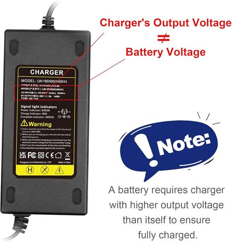 42V 2A Scooter Charger for 36V Li-ion Battery Charger for Razor/Jetson/Voyage, gotrax Charger, ninebot Charger for 36V 10S Lithium Battery in Kuwait