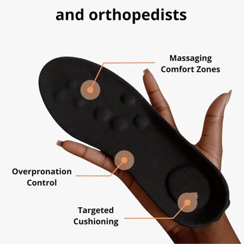 InsoleX، زوجان من نعال Footstr للأطفال الشباب، دعم القوس وامتصاص الصدمات، نعل إسفنجي ناعم مسامي 4D مرن للرجال والنساء (زوجان، برتقالي، 5Y-6Y) in Saudi Arabia