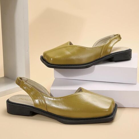 Women's Fashion Square Toe Pumps - Chunky Heel All-Season Comfort Shoes, Stylish Everyday Wear for Work & Social Events in Saudi Arabia