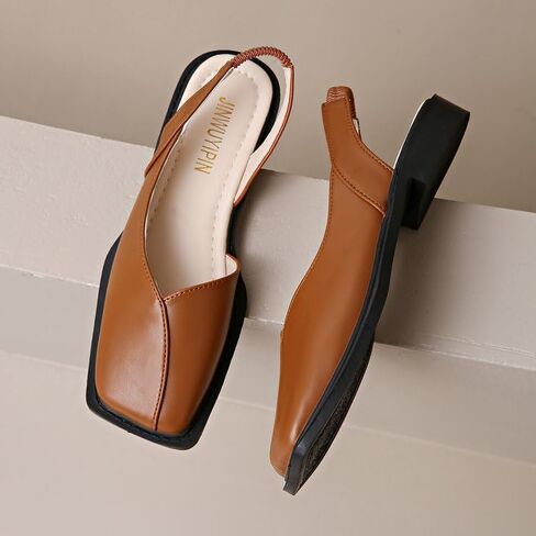 Women's Fashion Square Toe Pumps - Chunky Heel All-Season Comfort Shoes, Stylish Everyday Wear for Work & Social Events in Saudi Arabia