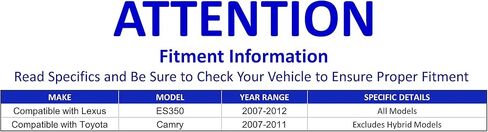 PartsW - طقم توجيه مكون من 6 قطع لسيارة Lexus ES350 2007-2012 جميع الموديلات/Toyota Camry 2007-2011 باستثناء الطرازات الهجينة/ينتهي قضيب الربط الأمامي ورف سائق الركاب الخارجي الداخلي وأحذية ترس صغيرة in Saudi Arabia