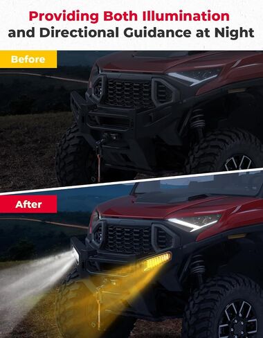 KEMIMOTO LED 1500 Bumper Lights Compatible with Polaris Ranger 1500 XD / 1500 Crew 2024 2025, UTV Front Accent Light with Turn Signal, Brushguard Auxiliary Lights Accessories, Replace# 2889767 (2 PCS) in Saudi Arabia