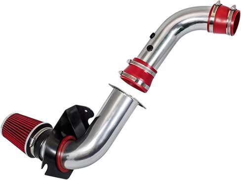 طقم مدخل هواء بارد Rtunes Racing + فلتر كومبو أحمر متوافق مع 94-98 فورد موستانج 3.8L V6 in Saudi Arabia
