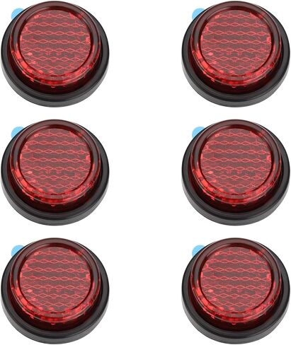 6pcs 20mm Stick-on Small Round License Plate Safety Reflectors Suitable for Motorcycle Electric Vehicle Bicycle Rear Fenders Trailer Fences Door Posts in Saudi Arabia