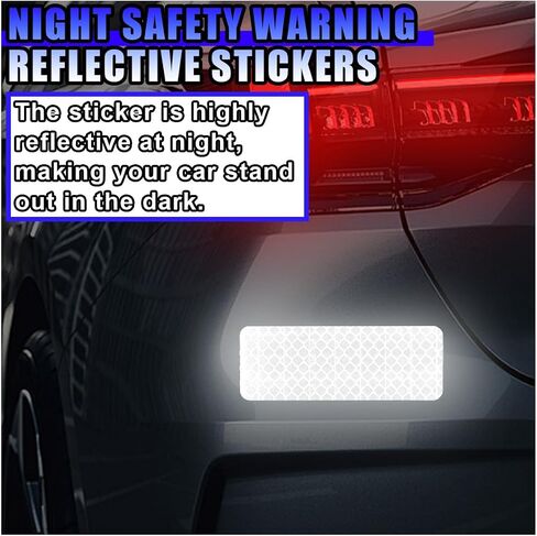 20PCS Car Safety Reflective Sticker Decal, Universal Car Night Visibility Warning Reflective Tape, Waterproof Vehicle Adhesive Bumper Reflectors for Motorcycles, Cars, Bicycles (Blue) in Saudi Arabia