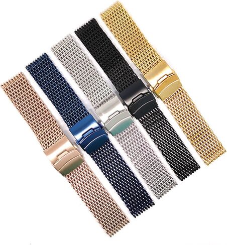 Stainless Steel Mesh Watch Band 18 20 22 24mm Unisex Shark Mesh Watch Band Replacement Strap For Traditional Or Smart Watch in Saudi Arabia