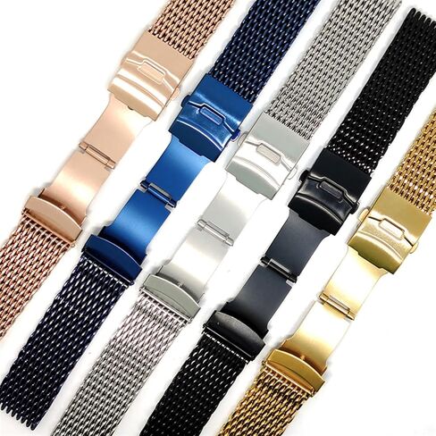 Stainless Steel Mesh Watch Band 18 20 22 24mm Unisex Shark Mesh Watch Band Replacement Strap For Traditional Or Smart Watch in Saudi Arabia