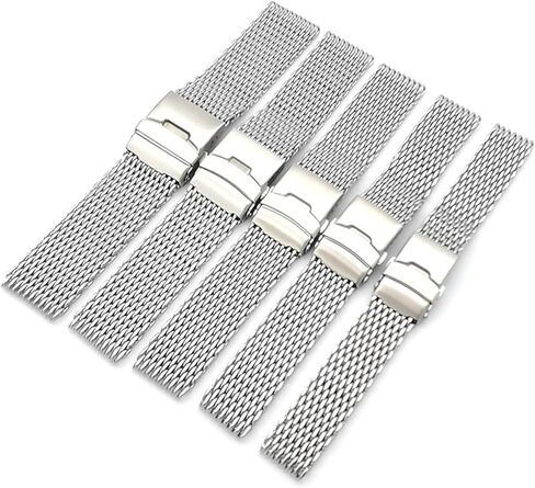 Stainless Steel Mesh Watch Band 18 20 22 24mm Unisex Shark Mesh Watch Band Replacement Strap For Traditional Or Smart Watch in Saudi Arabia