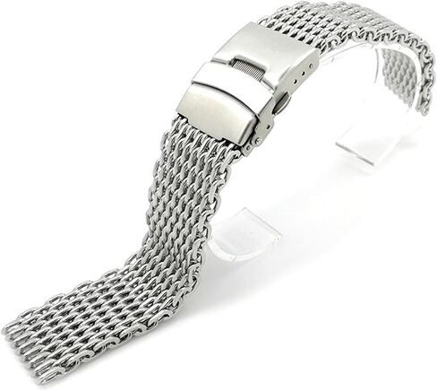 Stainless Steel Mesh Watch Band 18 20 22 24mm Unisex Shark Mesh Watch Band Replacement Strap For Traditional Or Smart Watch in Saudi Arabia