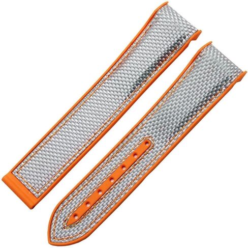 20mm 22mm Watch Bracelet For Omega 300 SEAMASTER 600 PLANET OCEAN Folding Buckle Silicone Nylon Strap Watch Accessories Watch Band (Black Red rosegold,20mm) in Saudi Arabia