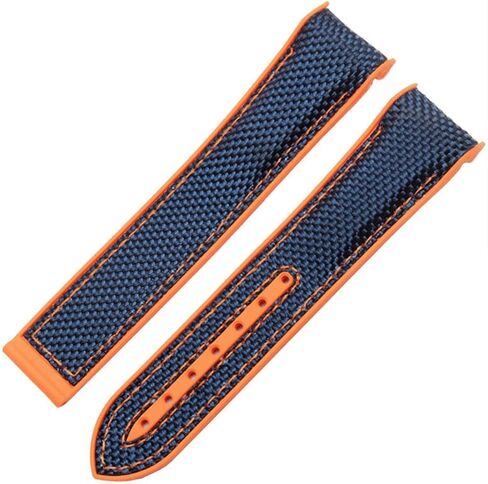 20mm 22mm Watch Bracelet For Omega 300 SEAMASTER 600 PLANET OCEAN Folding Buckle Silicone Nylon Strap Watch Accessories Watch Band (Black Red rosegold,20mm) in Saudi Arabia