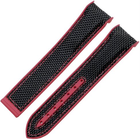20mm 22mm Watch Bracelet For Omega 300 SEAMASTER 600 PLANET OCEAN Folding Buckle Silicone Nylon Strap Watch Accessories Watch Band (Black Red rosegold,20mm) in Saudi Arabia