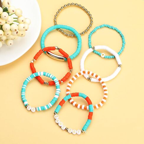 Game Day Football Bracelets for Women Men Silver Blue Gray Purple Orange Stackable Sports Jewelry in Saudi Arabia