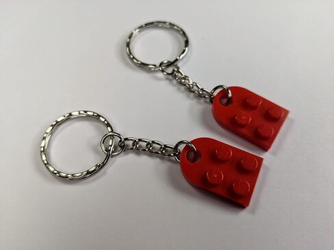 Basic Brick Heart Keychain Set (Set of 2) - 18 colors mix/match in Saudi Arabia